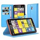 Cadorabo Coque Compatible avec Nokia Lumia 1320 Bleu Pastel – Étui de Protection avec Fermeture magnétique, Fonction Support et Emplacement pour Cartes