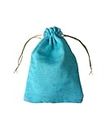 VIG Enterprises Jute Potli Batwa Bags/Thamboolam Bags For Wedding Party Return Gifts Party Gifts For Guest | Big size (Sky blue, 12)