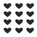 40 Pcs Cute Fabric Mini Heart Patches, Iron-On Love Heart Embroidered Patch, Sew On Patch DIY Clothing Craft Decoration Accessories, Repair Decorations (Black)