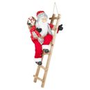 Weihnachten Weihnachtsmann Kletterleiter stehend Weihnachten Baumdekoration braun