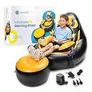 Qadory Gaming Chair for Kids- Air Pump and Gift Included 3-in-1, Inflatable Chair for Kids- Kids Gaming Chair- Kids Gaming Chair 8-12- Gamer Chair for Kids, Black