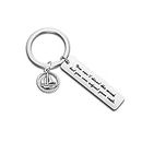 WUSUANED Inspirational Gift You Can't Direct The Wind,But You Can Adjust Your Sails With Sailing Boat charm keychain (you can't direct the wind keychain)