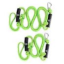 Obcursco PWC Bungee Dock Line Stretchable for Kayak, Boat, Marine, Sets of Two(4ft & 6ft) with Foam Float Perfect for Jet Ski, SeaDoo, Yamaha WaveRunner, Kayak, Pontoon, Green/Yellow