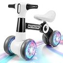 WethCorp Toddler Balance Bike for 1 2 Year Old Boy Gifts, 12-24 Month Girl Boy Toys One Year Old Boy Birthday Gift Outside Ride On Toys for Toddlers 1-3 Cool Light Up Baby Balance Bike Black
