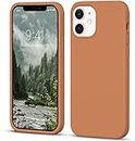 LOXXO® Microfiber Candy Case Compatible for iPhone 12 / iPhone 12 Pro 6.1 inch Shockproof Slim Back Cover Liquid Silicone Case - Brown
