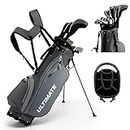 Tangkula 10 Pieces Men's Complete Golf Club Set Right Handed, Includes 460cc Alloy #1 Driver & #3 Fairway Wood & #4 Hybrid & #6/#7/#8/#9/#P Irons, Putter & 3 Head Covers
