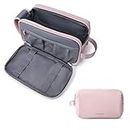 BAGSMART Toiletry Bag for Women, Travel Toiletry Organizer Dopp Kit Water-Resistant Shaving Bag for Toiletries Accessories, Pink