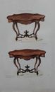 LOUIS XV living room table moldings original engraving the 19th century furniture store