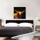 ARTCANVAS Texas Longhorn Bull Cattle - Wrapped Canvas Painting Print Canvas, Wood in Orange/Yellow | 26 H x 26 W x 0.75 D in | Wayfair