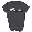 Evolution Canoe Kayaking Rowing Kayak Canoeing Gift Unisex Shirt Women Men T-Shirt (Dark Heather;XL)