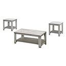 Monarch Specialties I 7880P Table Set, 3pcs Set, Coffee, End, Side, Accent, Living Room, Laminate, Grey, Transitional