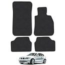 Car Mats for BMW 1 Series (2004-2011) [E87] Tailored Fit Carpet Floor Mat Set Accessory Black Custom Fitted 4 Pieces - Anti-Slip Backing & Black Trim Edging