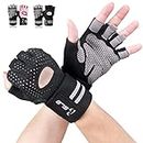 SLB Gym Gloves, Training Gloves with Full Wrist Support, Palm Protection and Extra Grip, Breathable Sport Gloves for Gym and Fitness, Great for Weight lifting, Cross Fit Training