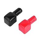 Keenso Car Battery Terminal Cover, 2Pcs Marine Battery Terminal Covers and Boots Flexible Soft Plastic Red & Black Positive and Negative 192681 192682