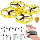 Awaiymi 2024 Upgraded Hand Controlled Drone for Kids Small Rc Quadcopter Drone Aircraft With Smart Watch Controlled, Cool LED Remote Control Drone 360° Flips, 3 Modes, 2 Larger Capacity Batteries