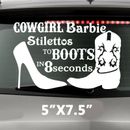 Cowgirl Barbie Horse Fishing Hunting Riding Custom Vinyl Decal Sticker