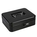 Parrency Cassaforte Cash Box con serratura a combinazione, scatola media money con contenitore per money tray Locking, 9 4/5 "x 7 4/5" x 3 1/2", colore: Nero