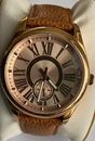 Bronzo Italia Rose Gold Roman Numeral Pebble Leather Watch