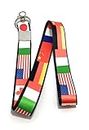 Country Flag World Id Card Holder Neck Strap Fabric Lanyard Keychain Multicolor