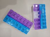 2PCs Weekly Pill Box Organizer 7 Day AMPM Organizer Case Medicine Removable Pill