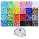 Bala&Fillic Size 10/0 Glass Seed Beads About 13200pcs in Box 24 Multicolor Assortment Craft Seed Beads for Jewelry Making (About 550pcs/Color, 24 Colors)