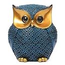 Artpaul Owl Statue Home Decor Accents Small Decor Items for Shelf Owl Figurines Home Decorations for Living Room Office Bedroom, Gifts for Owl Lover (Blue)