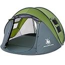 4 Person Easy Pop Up Tent-Automatic Setup Sun Shelter for Beach- Instant Family Tents for Camping,Hiking & Traveling
