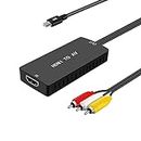 LVY HDMI to RCA Converter, HDMI to Composite Video Audio Converter Adapter, HDMI to AV, Supports PAL/NTSC for PS4, Xbox, Switch, TV Stick, Blu-Ray, DVD Player,