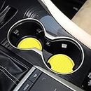 Allure Auto® (Yellow) Car Cup Holder Coaster, 4 Peices Universal Auto Anti Slip Cup Holder Insert Coaster, Car Interior Accessories Compatible with Toyota Etios Cross