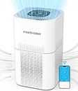 Air purifier for home large room,FRESHDEW H13 True HEPA Filter,Smart Wi-Fi Air Purifier up to 1430 Ft², Air Purifier for Bedroom with PM 2.5 Display for Pet Odor, Dust, Smoke, Wildfire (AP302 WiFi)