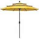 EliteShade USA 10-Year-Non-Fading 9Ft 3 Tiers Market Umbrella Patio Umbrella Outdoor Table Umbrella with Ventilation,Sunflower Yellow