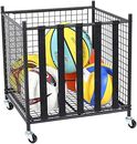 Garage Sports Equipment Storage Organizer Sports Ball Storage Rolling Cart with 