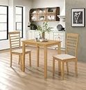 Hallowood Furniture Ledbury Small Dining Table and 2 Chairs in Light Oak, Solid Wooden Small Table and Chairs, Space Saving Kitchen Table & Chair, Small Table Dining Room Set