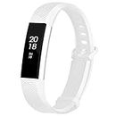 Fcloud Sport Watch Bands Compatible with Fitbit Alta/Fitbit Alta HR Soft Water Proof Fitness Straps for Women Men（White，Small）