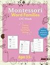 Montessori Language Workbook Word Families: CVC Words, Phonics, Reading Activities, Preschool, Kindergarten