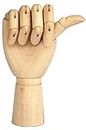Wood Artist Drawing Manikin Articulated Mannequin with Wooden Flexible Fingers 25cm Right Hand