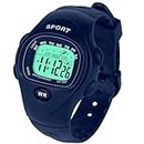 SOCICO Kids Digital Watches for Girls Boys Aged 3-10, Childrens Outdoor Sports Waterproof Watch with Alarm Clock, Stopwatch, 12/24H, Led Light for Kids Great Gifts(Blue)