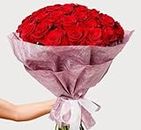Red Roses Flower Bouquet - 48 Red Roses Long Stem - 4 Dozen Roses - Beautiful Red Roses Delivery - Luxury & Fresh Roses - Birthday & Anniversary Roses - Any Occasion (No Vase) (48 Roses)