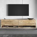 Ebern Designs Didimo Modern Floating TV Stand Up to 80" TV's Wall Mount Minimalist Console Media Shelf in Brown | 16.5 H x 71 W x 11.8 D in | Wayfair