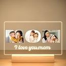 KoxSmar Personalized Mothers Day Gifts for Mom from Daughter & Son, Custom Mom Picture Frames with Night Light, Personalized Acrylic Plaque with Photos, Personalized Mom Presents for Mothers Day