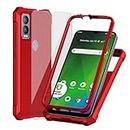 Ailiber for AT&T Propel 5G Phone Case, Cricket Magic 5G Case with Screen Protector, 2 Layer Structure Protection, Shock-Absorbing Corners TPU Bumper, Heavy Duty Protective Cover for ATT Propel 5G-Red
