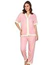 Night Suit for Women for Sexy ed Short Sleeves Sleepwear Luxury Soft Material for Direct Sales Comfortable (Szie Large) L