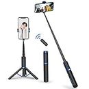 ATUMTEK Selfie Stick Tripod, Extendable 3 in 1 Aluminum Bluetooth Selfie Stick with Wireless Remote and Tripod Stand 270° Rotation for iPhone 13/12/11/11 Pro/XS Max/XS/XR/X/8/7, Samsung and Smartphone
