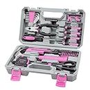 CARTMAN Tool Set General Household Hand Tool Kit with Plastic Toolbox Storage Case Pink