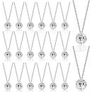 20PCS Mini Disco Ball Necklaces, 1.18inch Mirror Disco Ball Costume Party Necklaces Pendants Bead Jewelry Disco Decoration for Christmas Halloween Clothing Accessories Dance Supplies By Rely2016