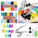 KAM Snap Kit T5 Plastic Snaps Poppers Fastener Button Press Stud Plier Tool BOX~