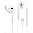 Wired Earbuds Lightning Earphone [Apple MFi Certified] Built-in Mic & Volume Control Compatible with Apple iPhone 14/13/12/11 Pro Max Xs/XR/X/7/8 Plus-All iOS