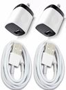 2x Wall Charger Adapter For iPhone 5 6s 7 8 Plus XS USB Data Sync Charging Cable