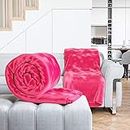 Victoriaa Luxury Faux Fur Throw Blanket Soft Cosy Comfy Sofa Bed Mink Fleece Blankets (Fuchsia, Double 150/200cm)