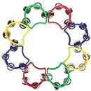 8 pcs Percussion Tambourine Hand Bell Mini Plastic Held Tambourines Half Moon Adults with Metal Jingles Jingle Musical Toys Rhythm Instruments for Boys Girls Kinder Garten Party Family Gatherings